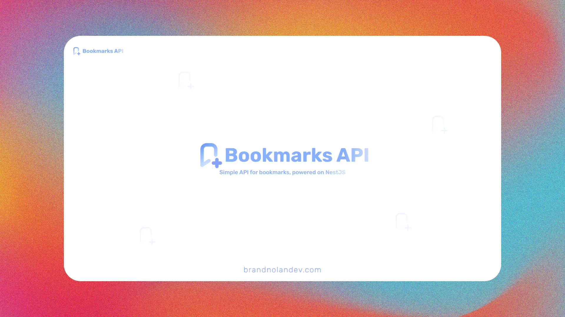 Bookmarks API showcasing backend functionality