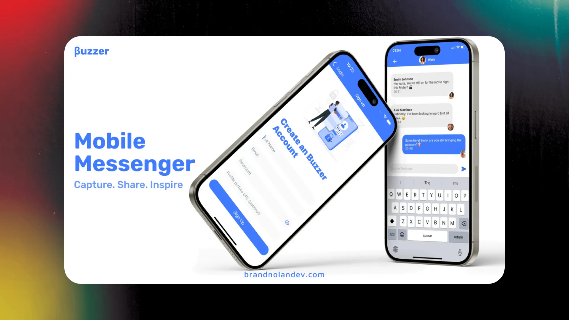 Buzzer application interface showcasing real-time chat features