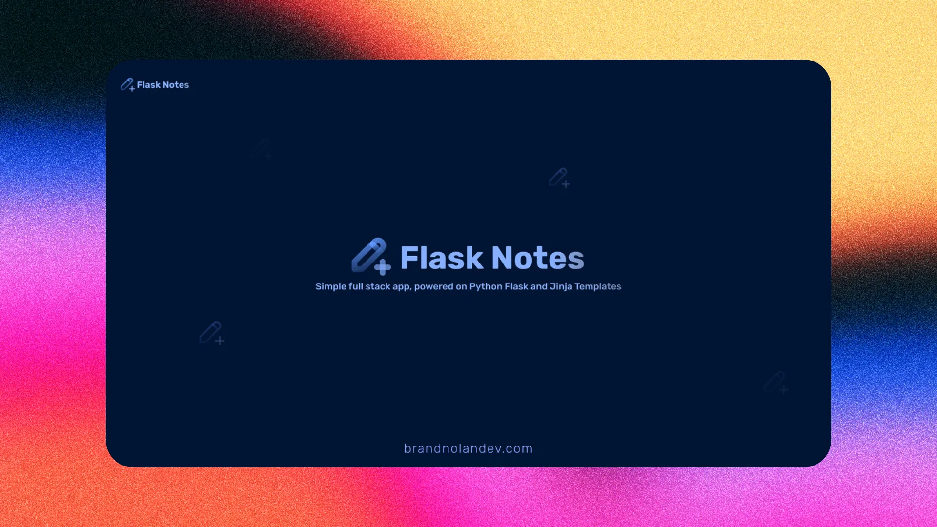 Flask Notes application interface showcasing note-taking features