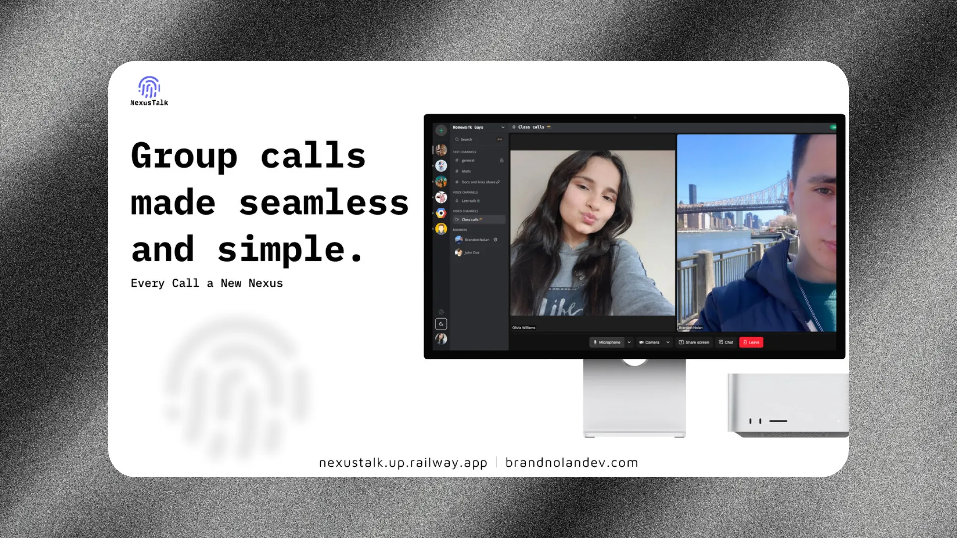 NexusTalk application interface showcasing real-time communication features